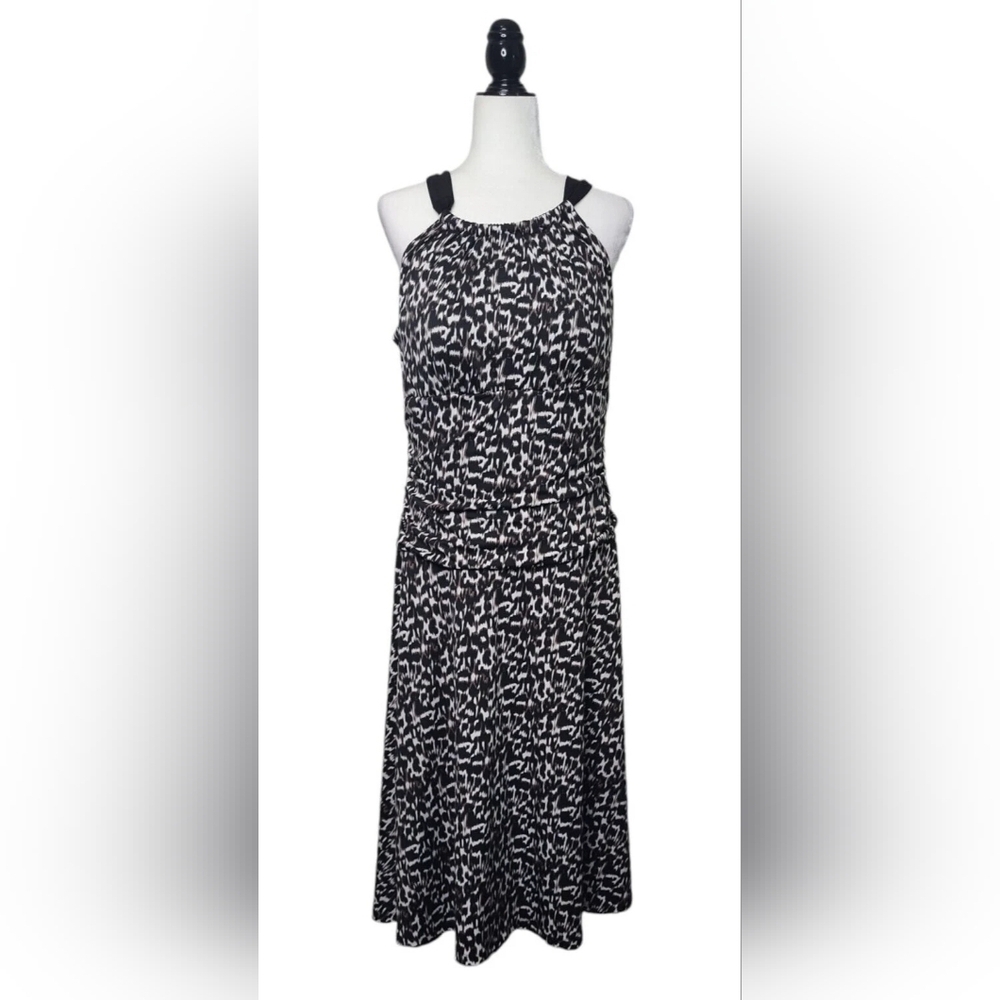 Denver Hayes Women's Dress Size XL Molded Bra Side Zipper Animal Print